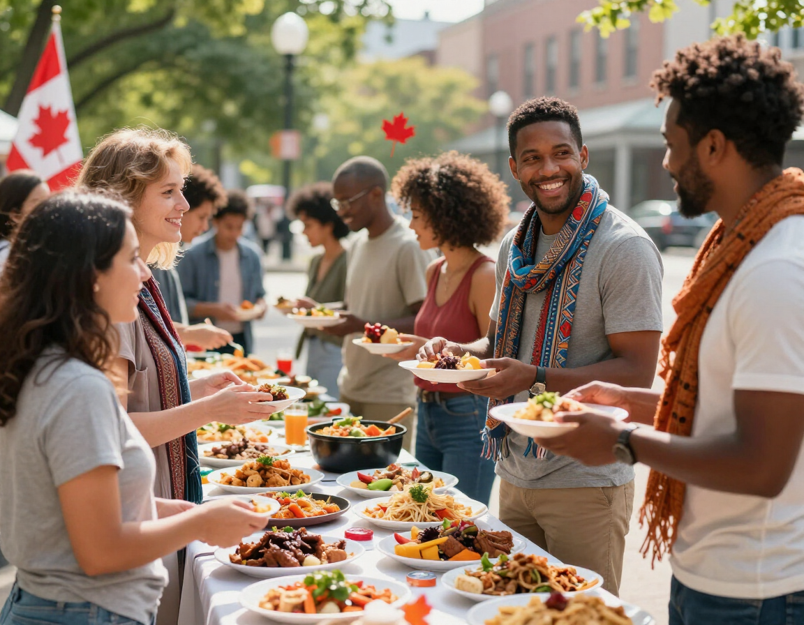 Rassemblement chaleureux de personnes de différentes origines culturelles