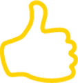 yellow thumbs up icon