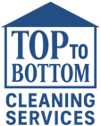 Blue logo: "Top to Bottom" cleaning services text inside house outline.