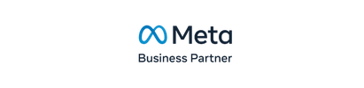 Meta Business Partner logo in blue and gray on a white background