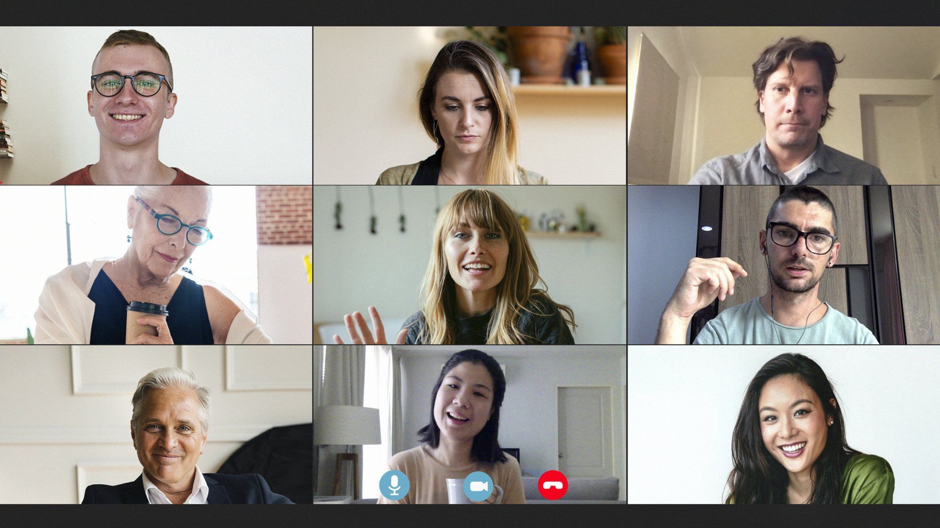 Colleagues having video conference