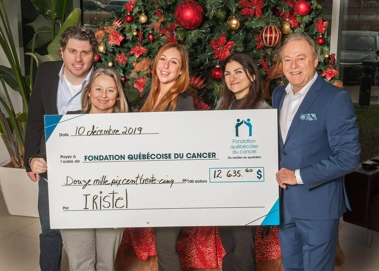 People holding  a big check