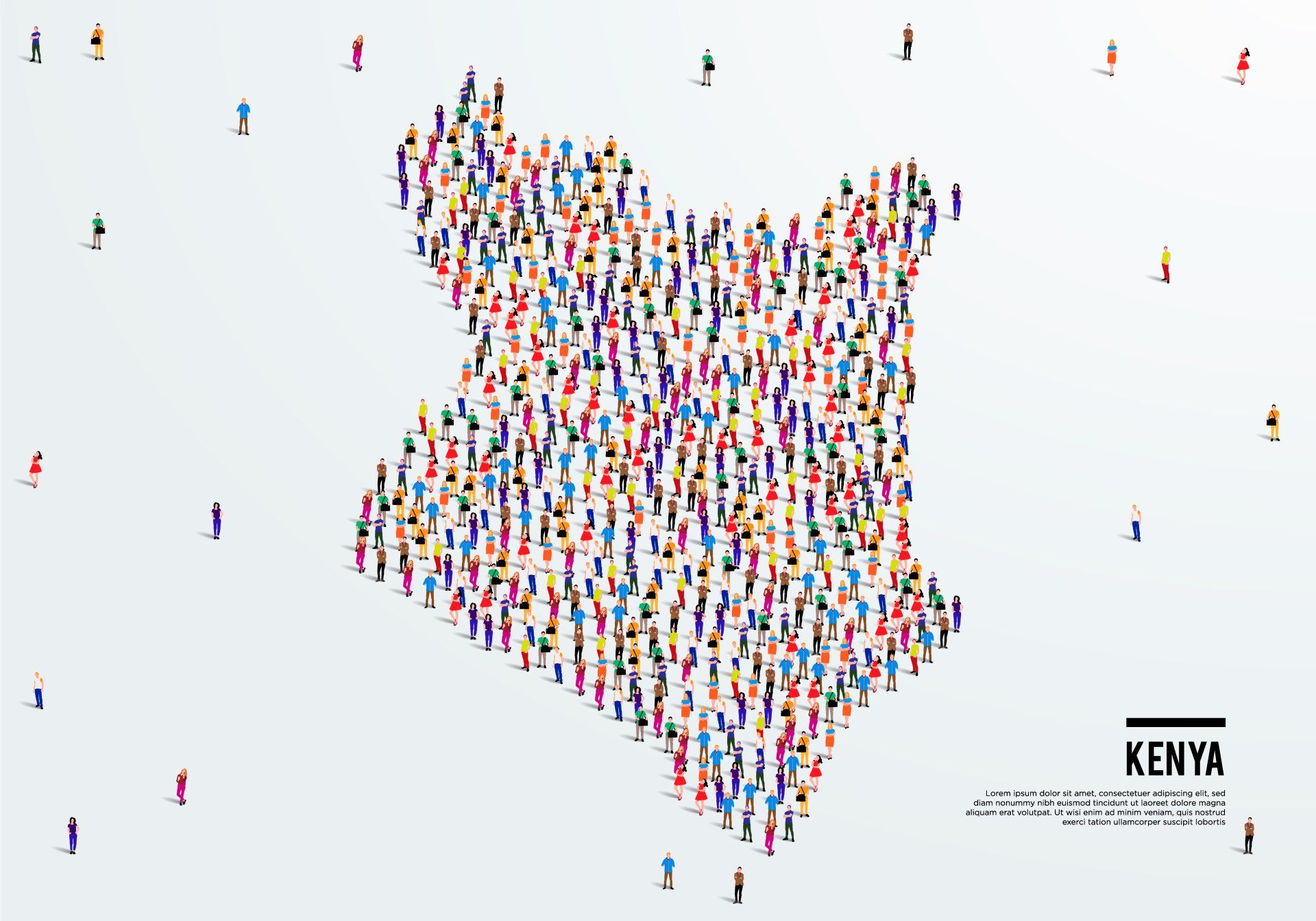 People map Kenya country