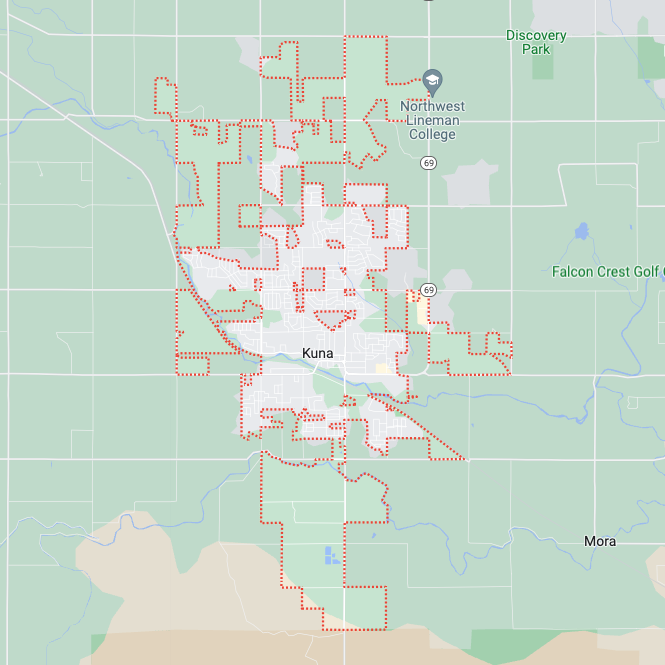 Kuna Garage Door Repair Map - Location Boundary