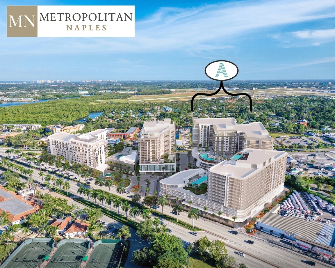 An aerial view of a large building in metropolitan naples