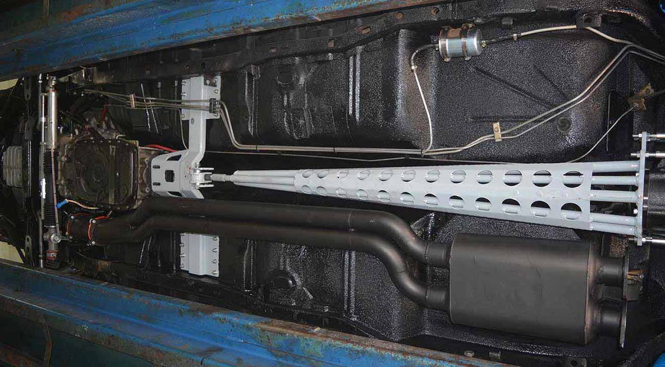 under car shot showing exhaust