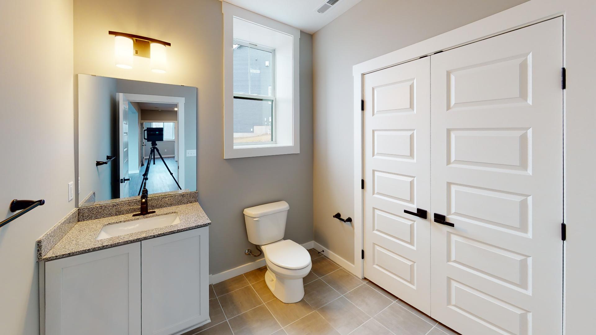 bathroom with French doors