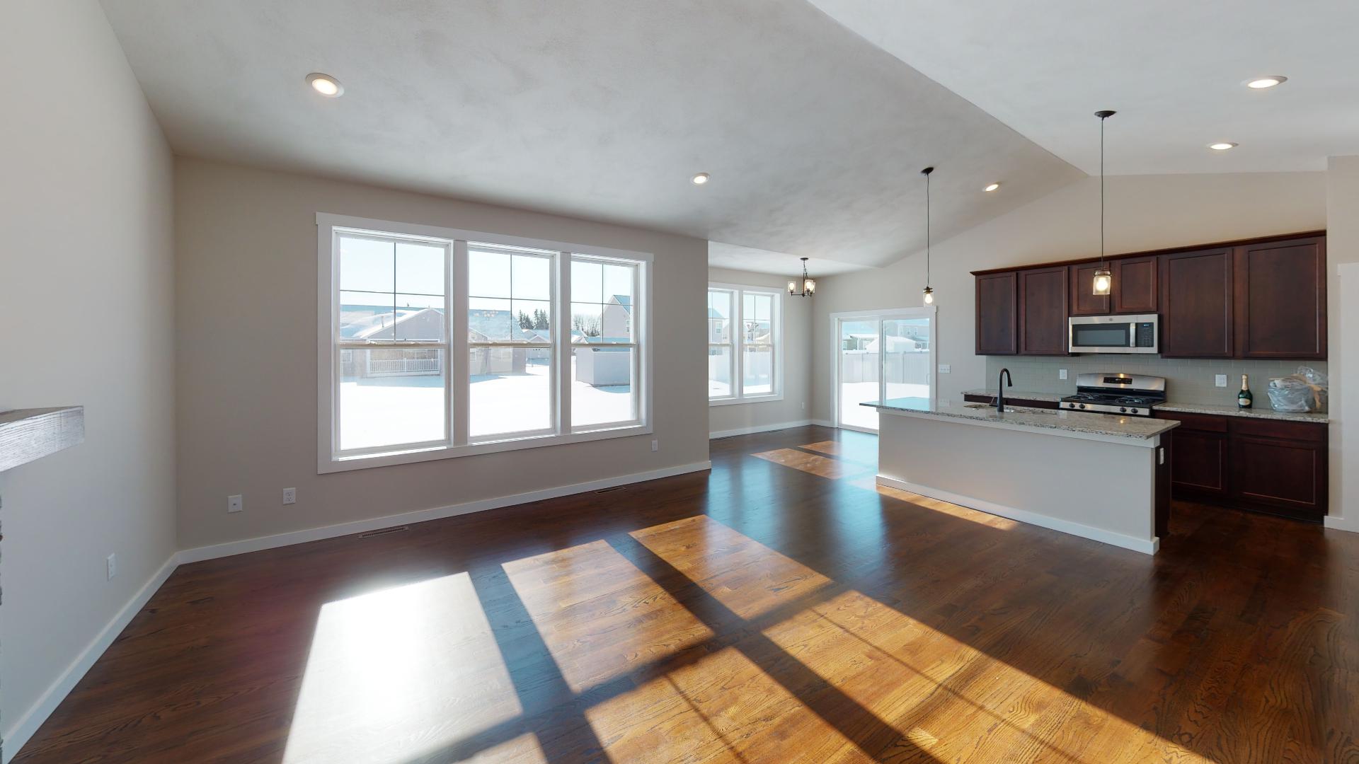 living room and kitchen