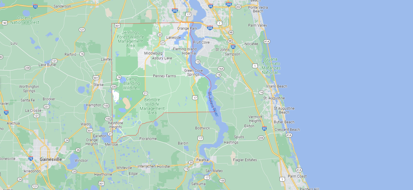 Clay County, FL map