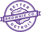 Purple circular logo: Better Brownie Co. Detroit, with a brownie graphic.