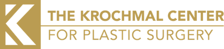 Logo for The Krochmal Center for Plastic Surgery featuring a gold square with a stylized letter K next to the company name.