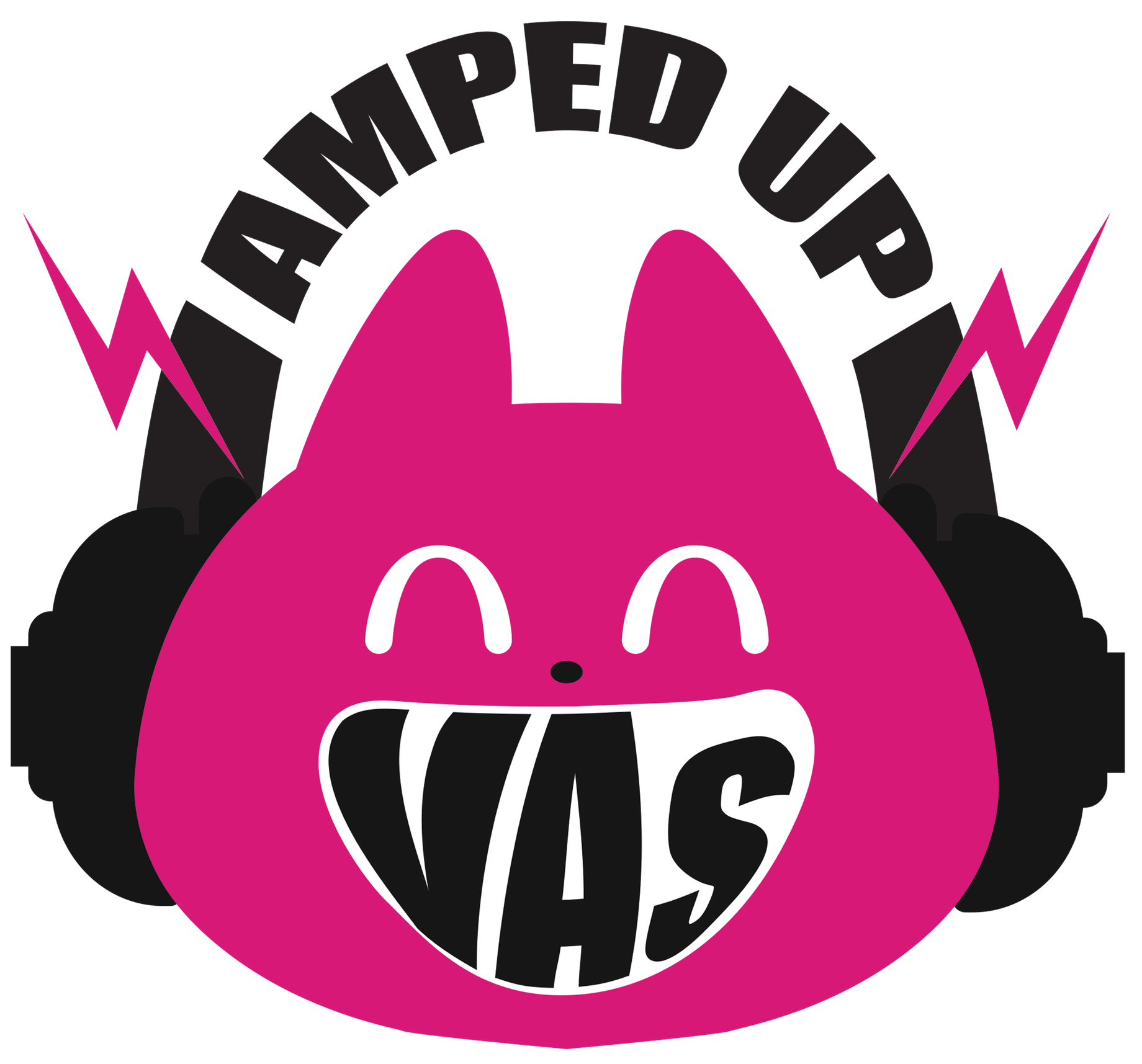 A pink and black logo for rockstar vas