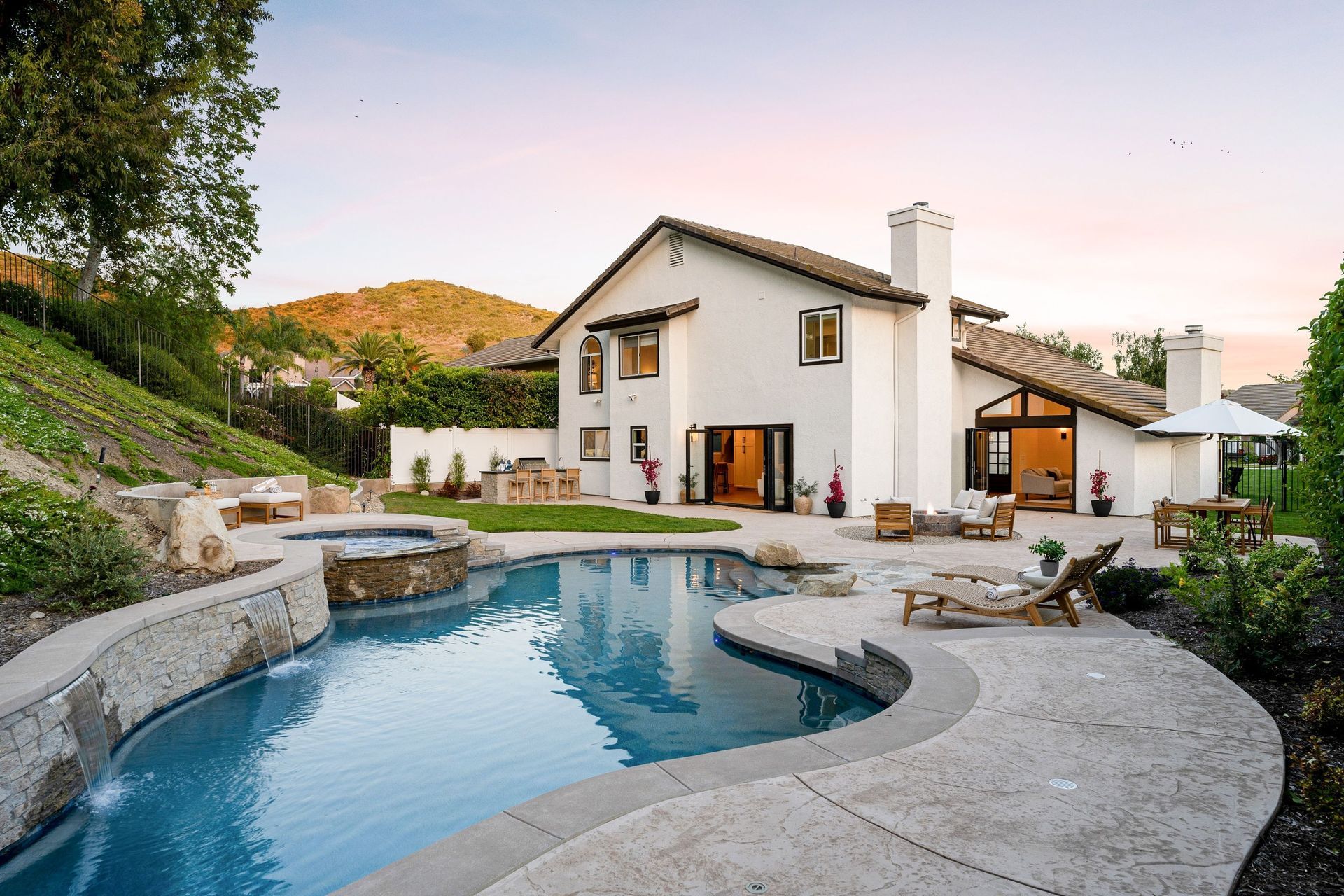 Pool in the backyard