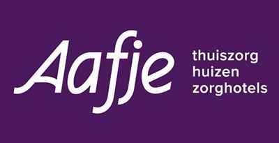 Aafje logo: White text 