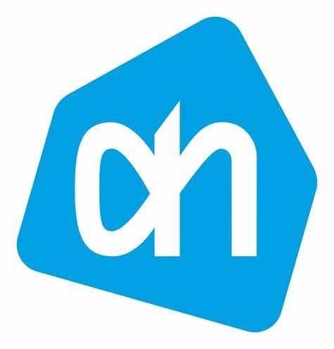 Blauw logo van AH, met witte 