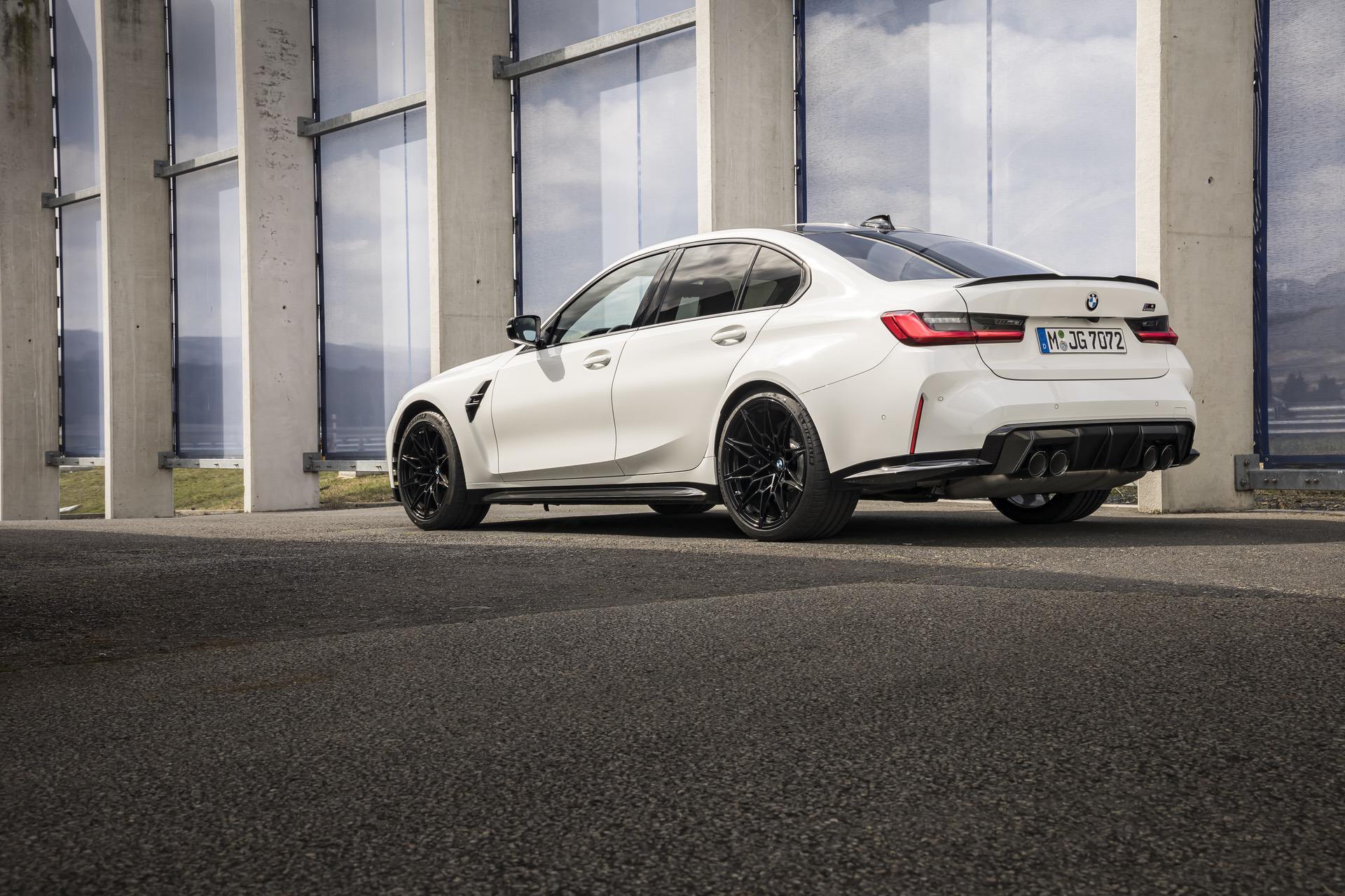 The BMW M3 is a high-performance version of the 3 Series, developed by BMW's in-house motorsport division, BMW M GmbH. M3 models have been produced for every generation of 3 Series since the E30 M3 was introduced in 1986. The initial model was available in a coupe body style, with a convertible body style added soon after. It was powered by a four-cylinder engine, and later models were powered by a six-cylinder engine. The most recent incarnation of the M3, the F80, is powered by a twin-turbocharged inline-six engine. 