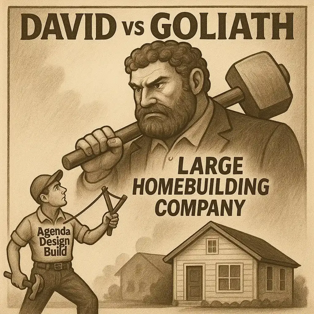 David vs goliath large homebuilding company poster