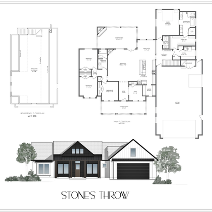 A floor plan of a house called stones throw