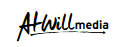 Black and white “Atwill media” logo with stylized italic text and underline