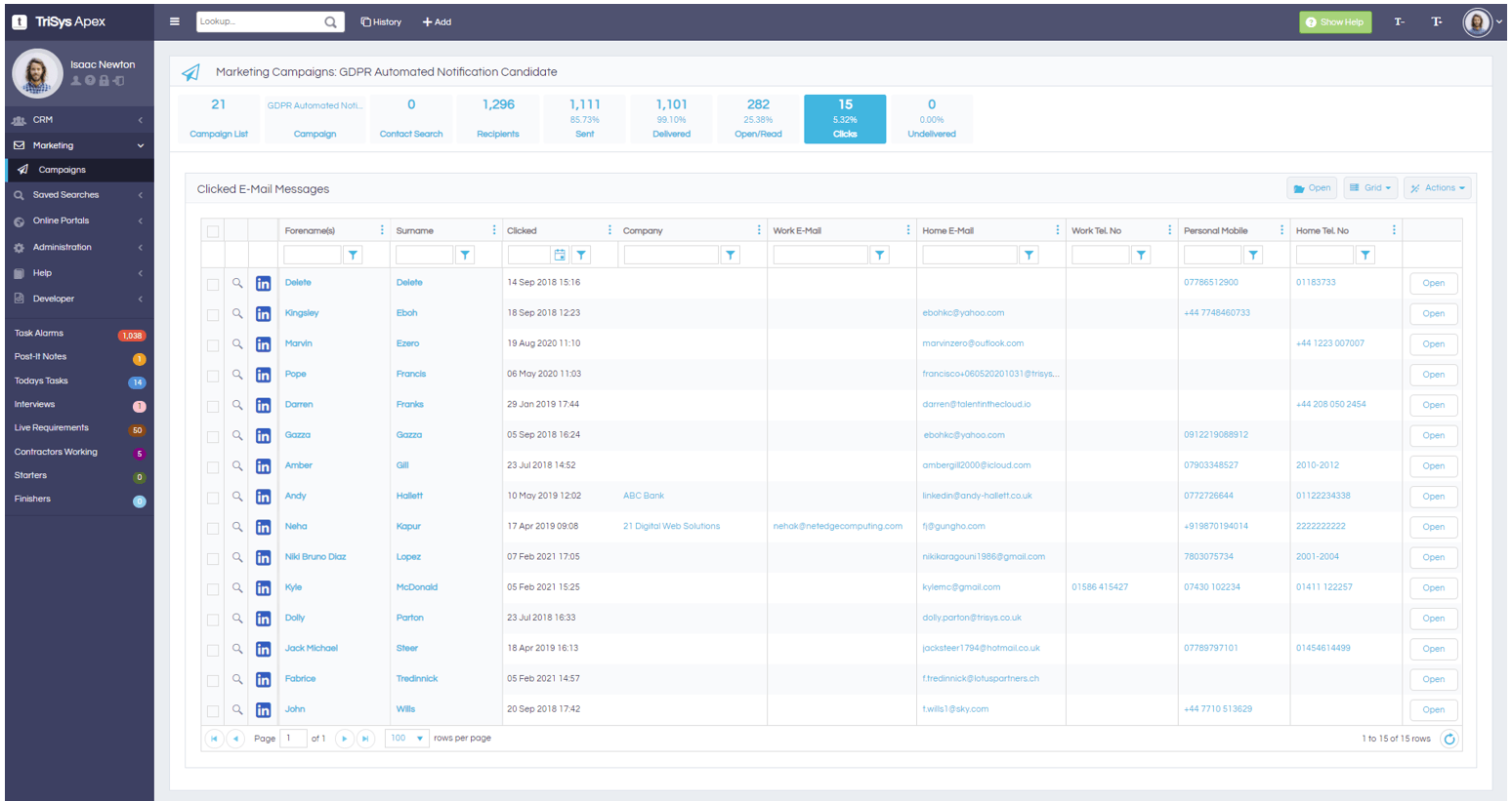 A screenshot of a computer screen showing a list of attachments.
