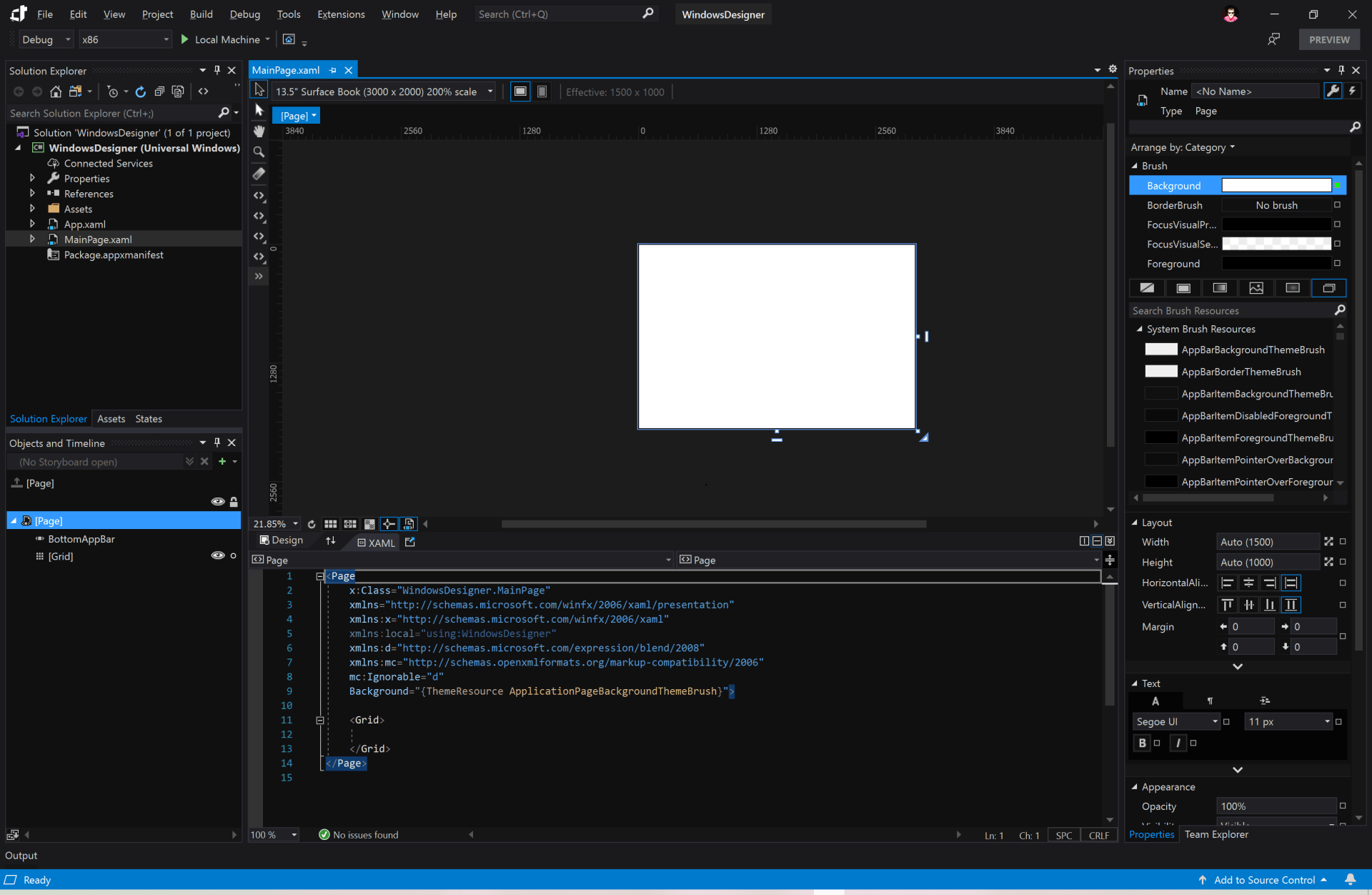 A computer screen with a white square on it