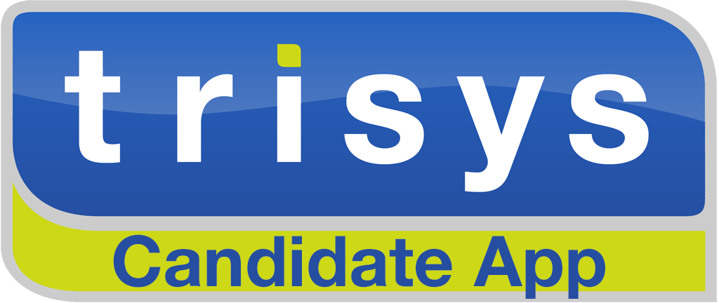 A blue and yellow logo for a candidate app.