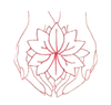 Disegno di fiore di loto marrone e bianco.