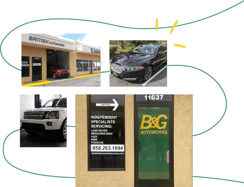 British Autoworks with a Range Rover and a Jaguar