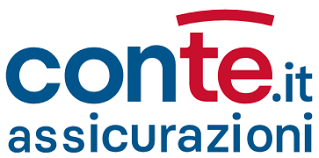 Logo Conte.it Assicurazioni in testo blu e rosso su sfondo bianco