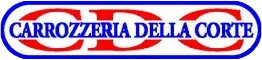 Logo della Carrozzeria della Corte con testo rosso e blu in una cornice ovale