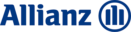Logo Allianz in blu con colonne stilizzate all'interno di un cerchio