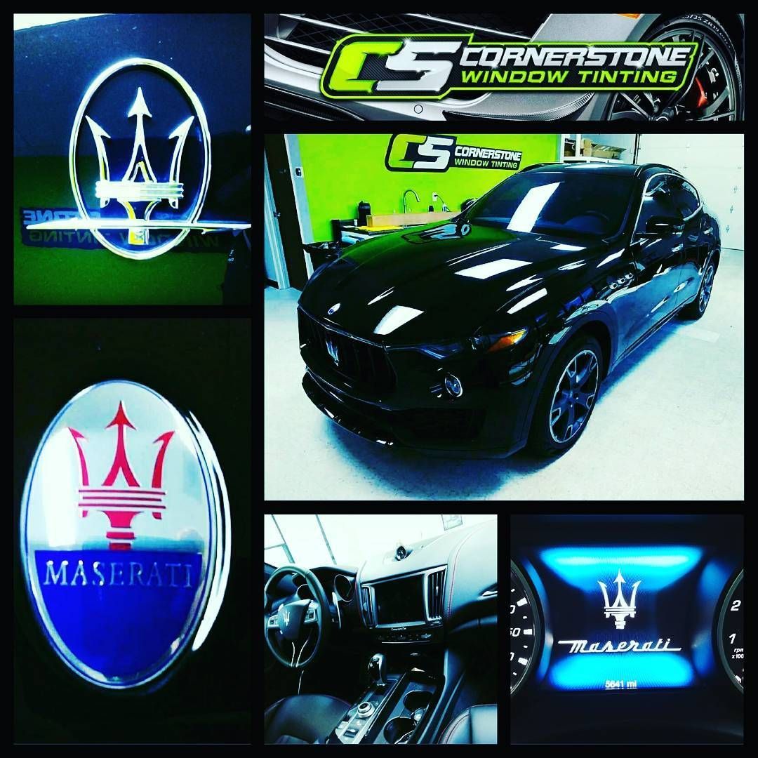 A collage of pictures of a maserati car