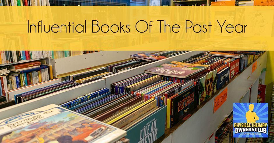 A shelf of books in a bookstore with the words influential books of the past year
