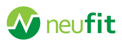 A logo for a company called neufit with a green circle