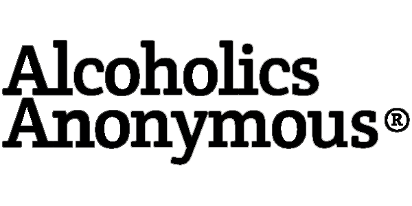 The logo for alcoholics anonymous is black and white.