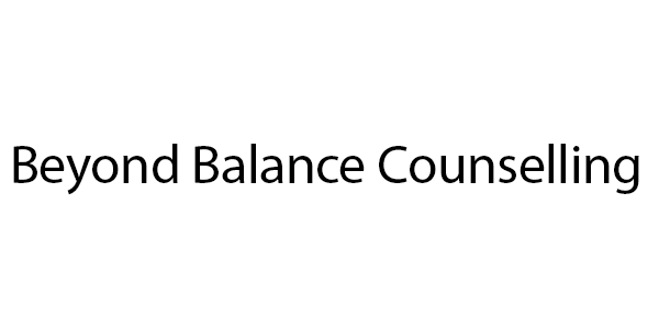 The logo for beyond balance counseling is black and white.