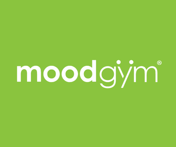 The logo for moodgym is on a green background.