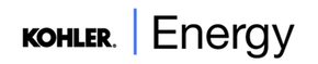 KOHLER. Energy logo with a blue vertical line separating