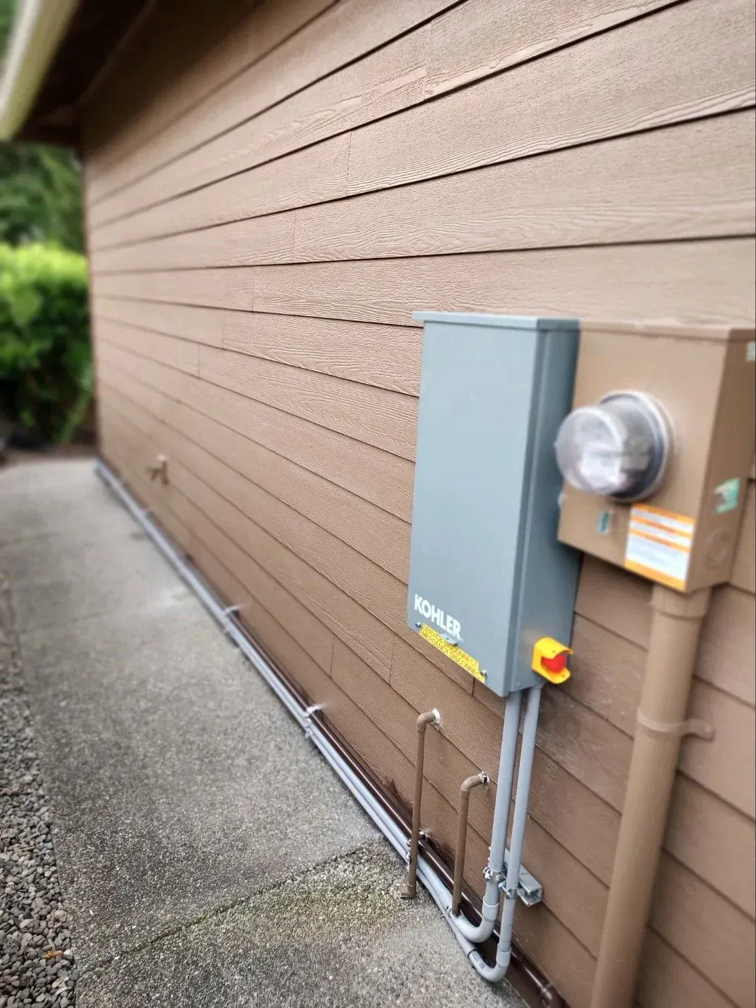 standby generator service panel and meter