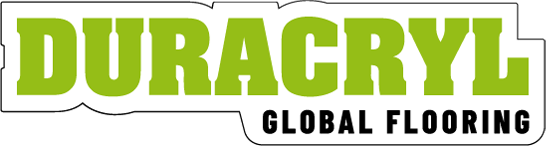 A green and white logo for duracryl global flooring