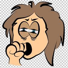 in illustration of a person yawning