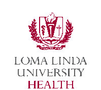 Loma Linda University Health logo with a crest and text in maroon and gray.