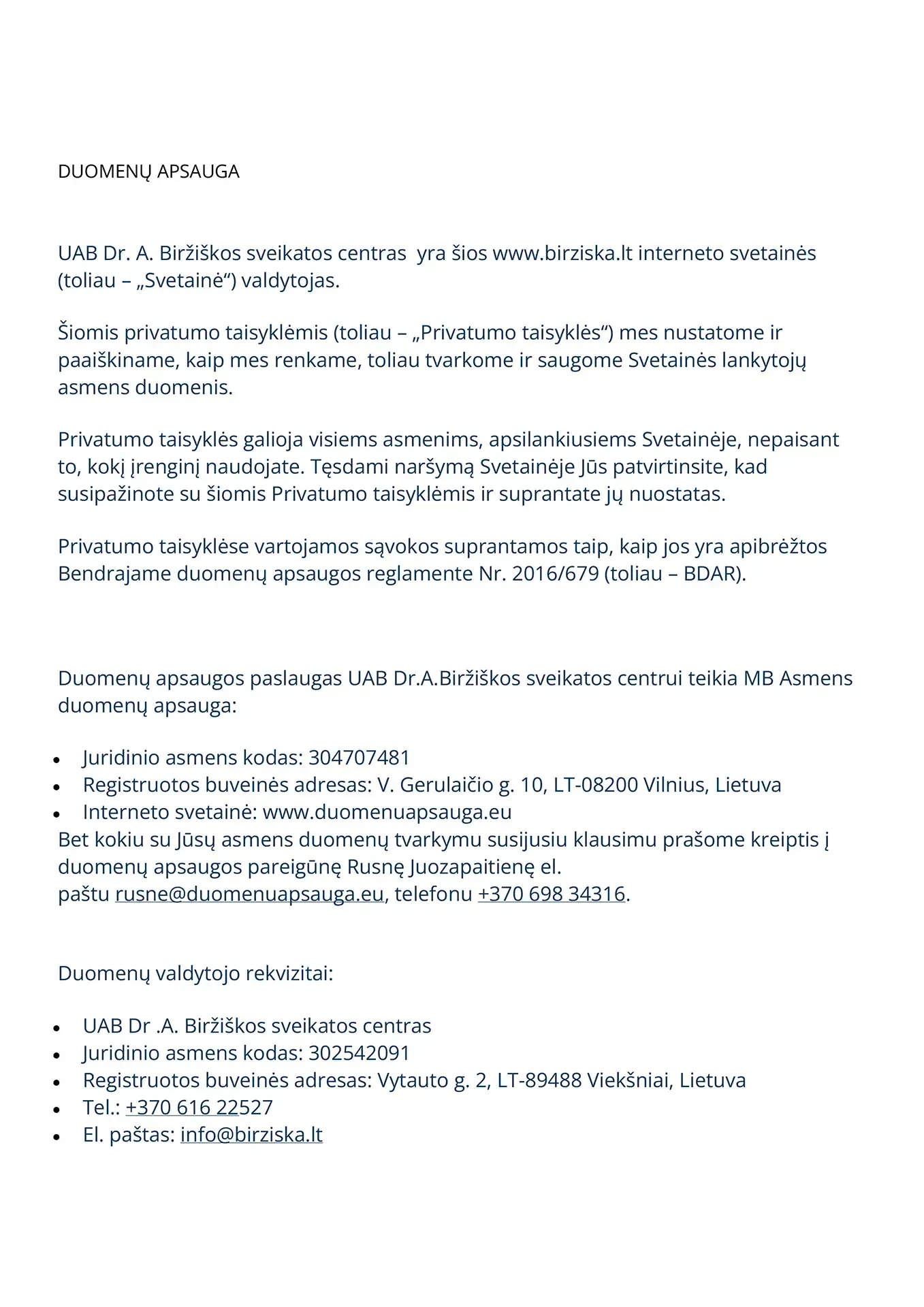 Duomenų apsauga