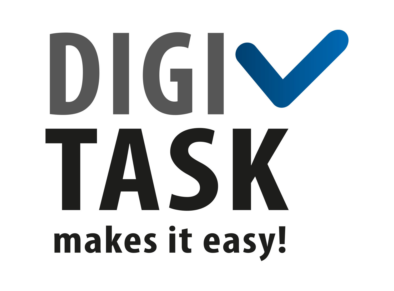 DIGITASK logo with blue checkmark and tagline “makes it easy!”