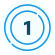 The number 1 is in a blue circle on a white background.