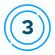 The number three is in a blue circle on a white background.
