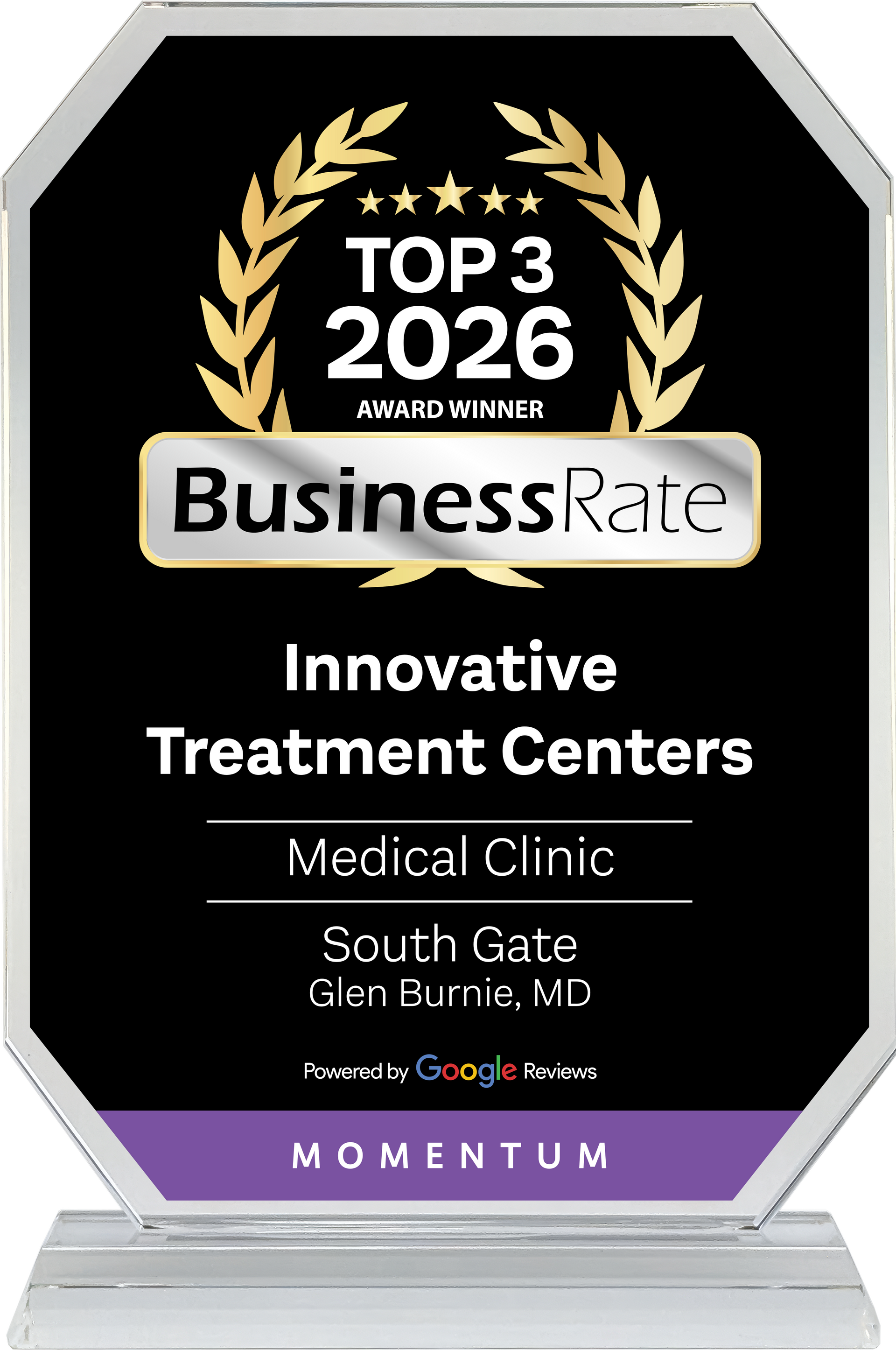 Innovative Treatment Centers Business Rate Award Badge