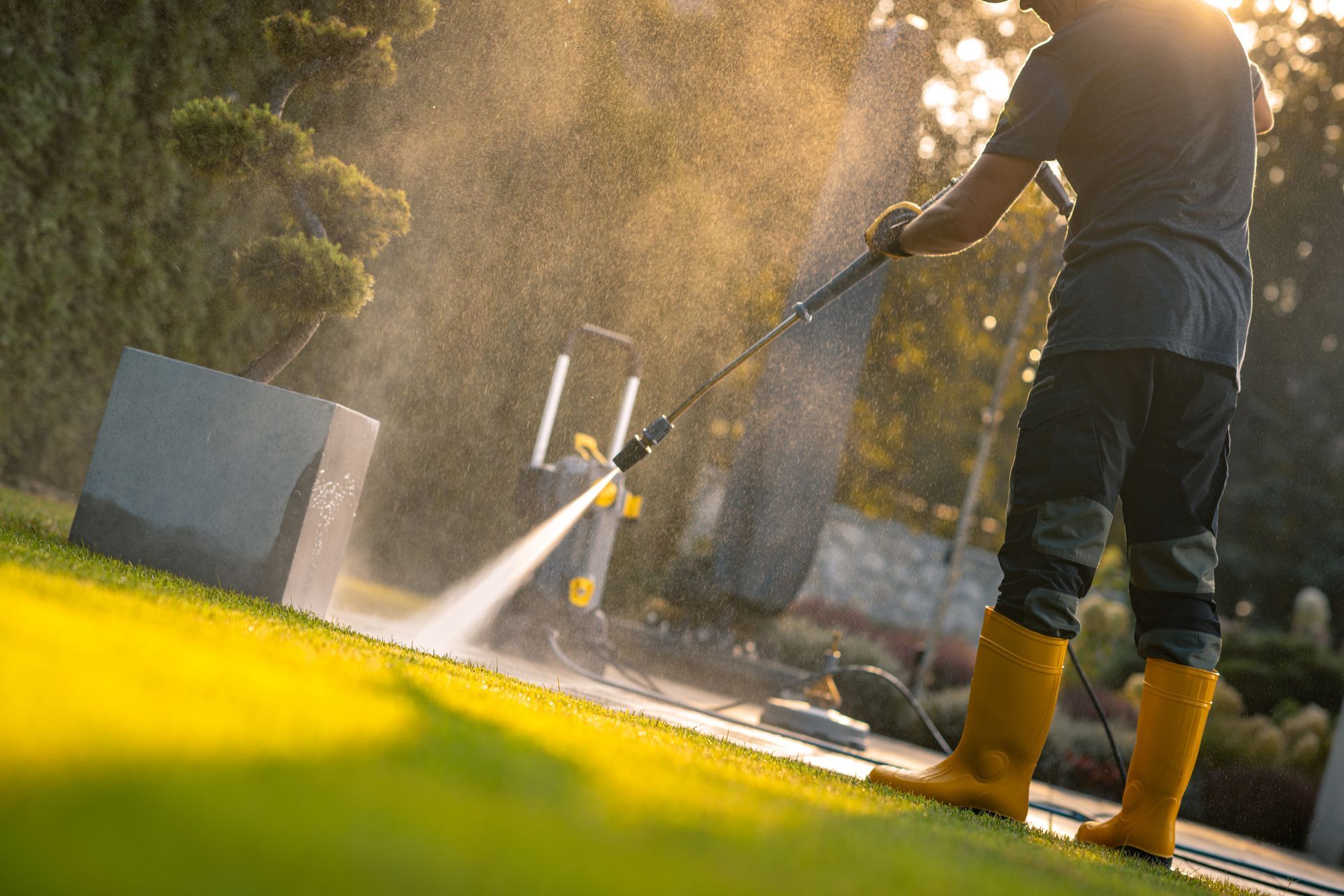 Commercial building exterior cleaning