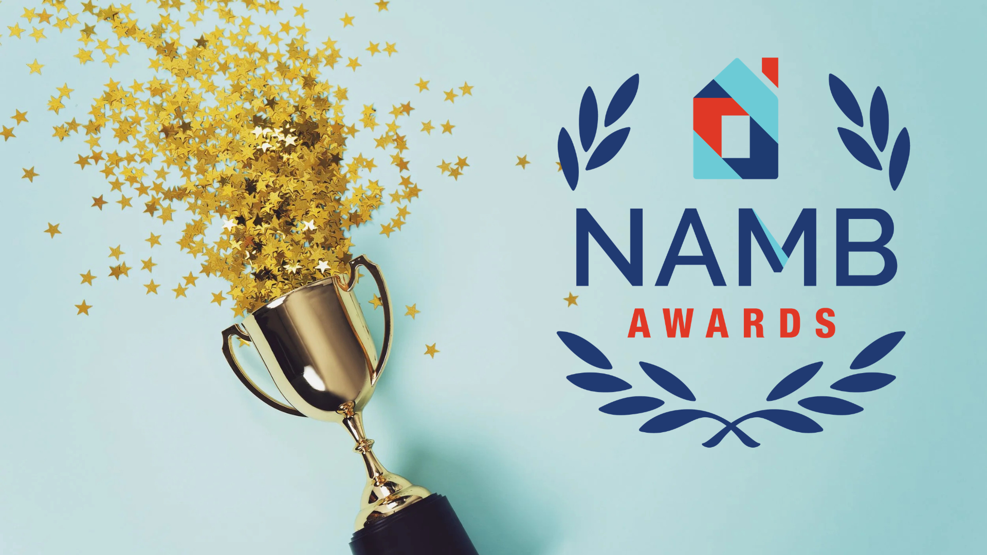 awards-25 NAHB Awards logo with gold trophy and confetti on a light blue background
