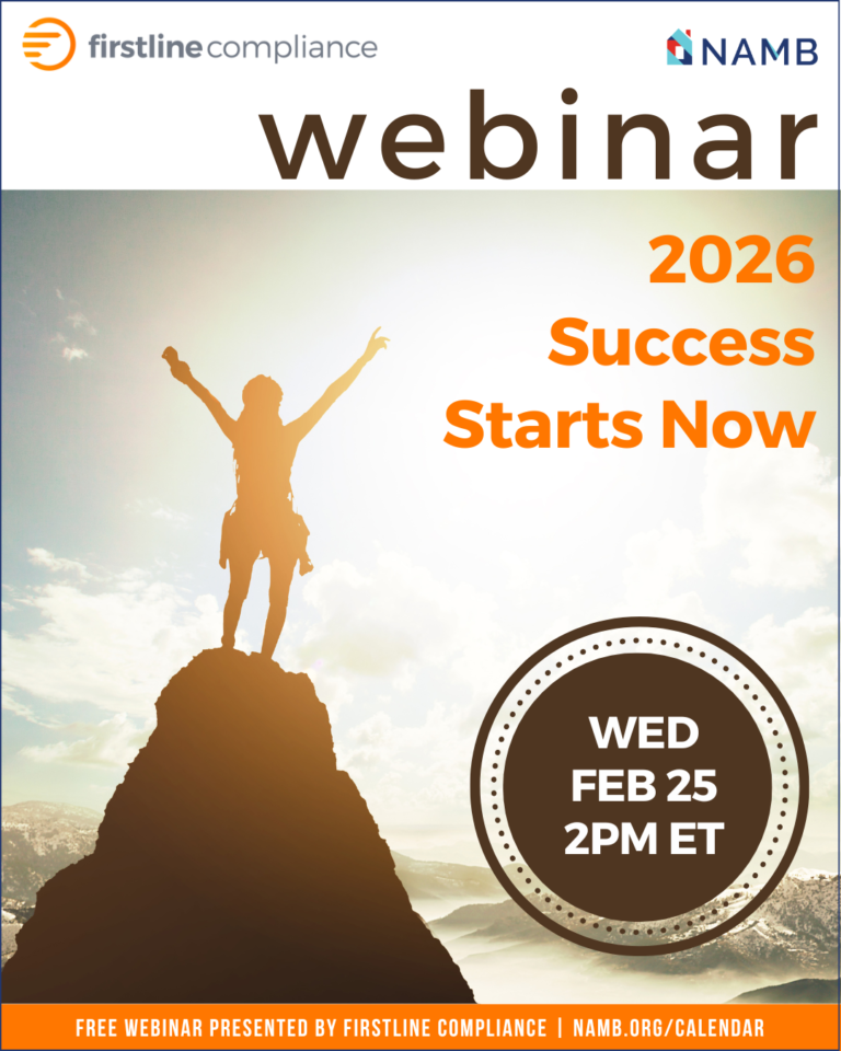 Webinar poster: “2026 Success Starts Now” with a person silhouetted atop a mountain and Wed Feb 25, 2 PM ET badge